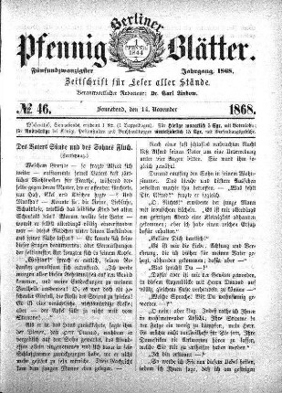 No. 46, Sonnabend, den 14. November