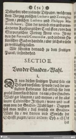 Sectio II. Von der Gnaden-Wahl