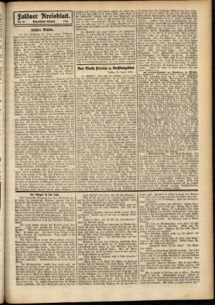 Zweite Ausgabe vom Samstag, den 20. April 1912.