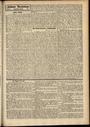 Zweite Ausgabe vom Samstag, den 20. April 1912.