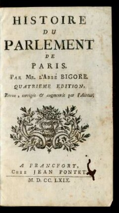 Histoire Du Parlement De Paris