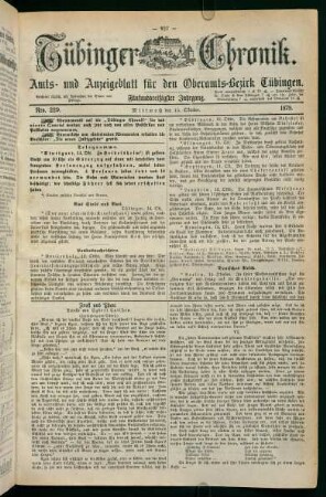 15. Oktober (Nro. 229) - 19. Oktober (Nro. 233)