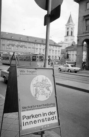 Verkehrserhebung des Stadtplanungsamts Karlsruhe zum Parken in der Innenstadt.