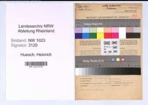 Entnazifizierung Heinrich Huesch , geb. 30.05.1908 (Malermeister)