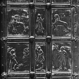 Augsburg, Bronzetür (Detail). Diözesanmuseum St. Afra