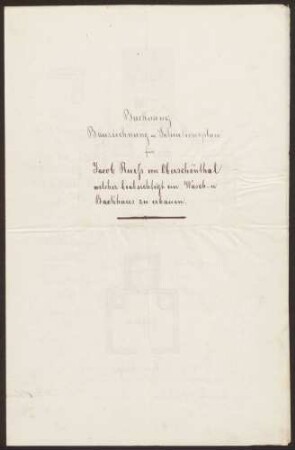 Rueß, Jakob Bau eines Wasch- und Backhauses