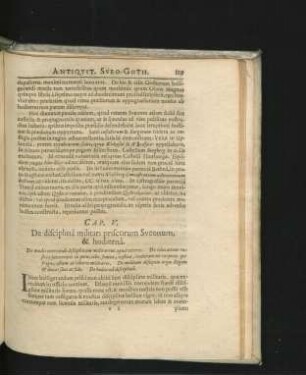Cap. V. De disciplina militari priscorum Sveonum & hodierna.