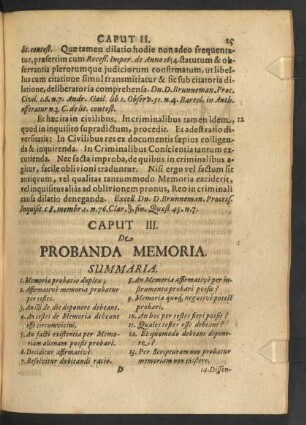 Caput III. De Probanda Memoria.