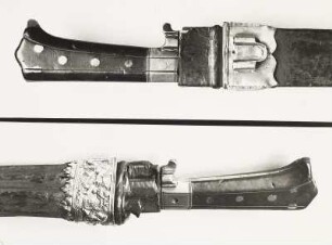 Hirschfänger mit Besteck und Scheide : Technikgeschichte | Forstwirtschaft, Jagdwesen | Jagdwesen | Jagdwaffen
