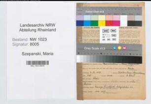 Entnazifizierung Maria Szepanski , geb. 02.12.1898 (Hausmeister)