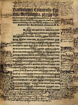 Dialogus Mythologicus Bartholomei Coloniensis : qui dulcibus iocis, iucu[n]disq[ue] salibus refertus est