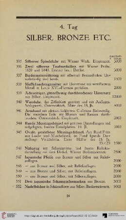 Silber, Bronze etc. (Nr. 535-604)