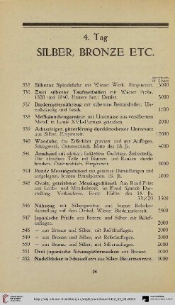 Silber, Bronze etc. (Nr. 535-604)