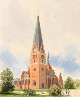 Bugenhagenkirche, Stettin: Perspektivische Ansicht
