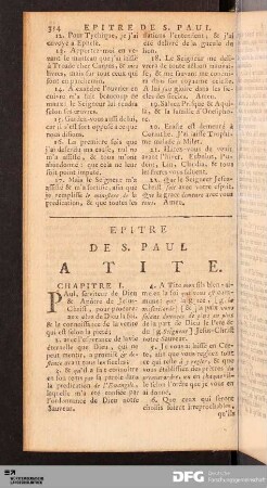 Epitre de S. Paul a Tite.