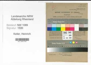 Entnazifizierung Heinrich Keller , geb. 23.01.1903 (Unterbrandmeister)