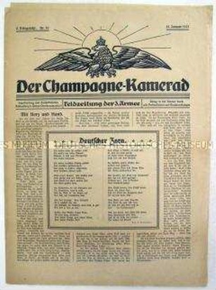 Kriegszeitung der 3. Armee von der Westfront "Der Champagne-Kamerad"