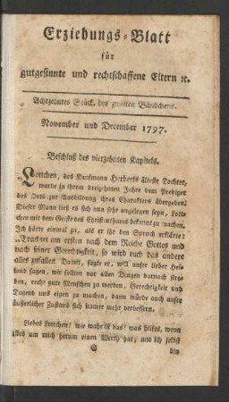 Achtzehntes Stück, des zweiten Bändchens