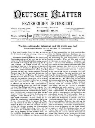 Was ist geistbildender Unterricht, und wie erteilt man ihn? : (Fortsetzung)