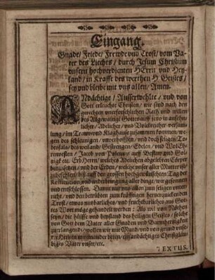 Christliche Leichpredigt. Eingang, Textus. Sap. 4.