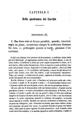 Capitolo I. Della quadratura del cerchio.