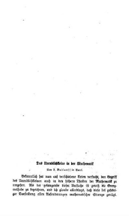 Das Unendlichkleine in der Mathematik