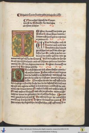 Sequitur Canon secunda pars principalis misse