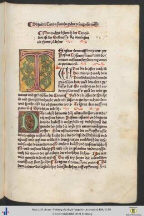 Sequitur Canon secunda pars principalis misse
