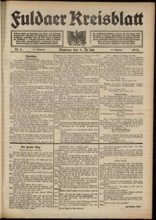 Ausgabe vom Dienstag, den 09. Januar 1912.