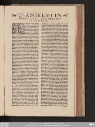 D. Anselmi In Cantica Canticorum Enarrationes.