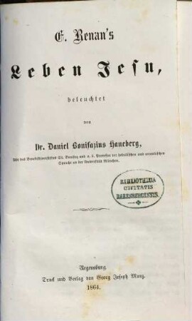 E. Renan's Leben Jesu