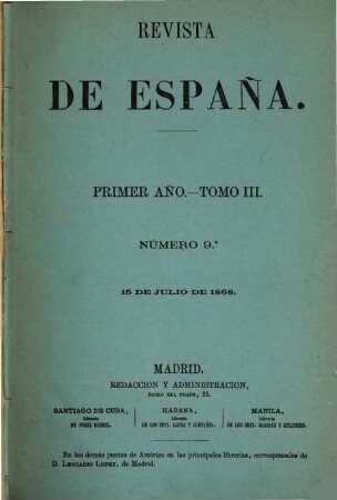 Revista de España. 3 = Año 1. 1868