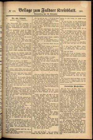 Zweite Ausgabe vom Donnerstag, den 21. November 1901.