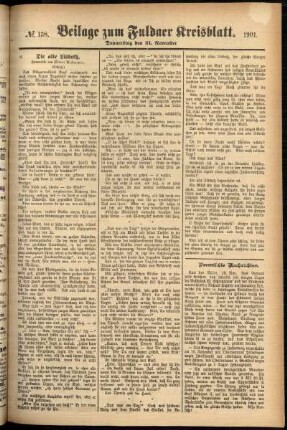 Zweite Ausgabe vom Donnerstag, den 21. November 1901.