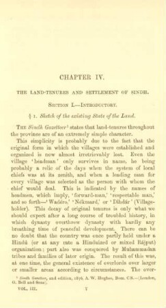 Chapter IV. The land-tenures and settlement of Sindh