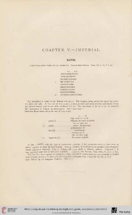 Chapter V: Imperial