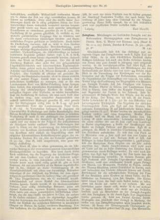 494-495 [Rezension] Zwingliana. Mitteilungen zur Geschichte Zwinglis und der Reformation. 1910. (Bd. II, Nr. 11 u. 12.)
