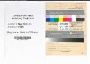 Entnazifizierung Heinrich Wilhelm Bergmann, geb. 02.01.1891 (Expedient)
