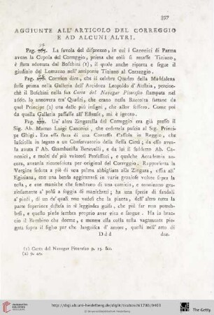 Aggiunte all‘ articolo del correggio e ad alcuni altri