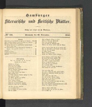 No. 116. 13. November 1850