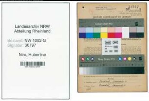 Entnazifizierung Hubertine Niro, geb. 11.01.1920 ()