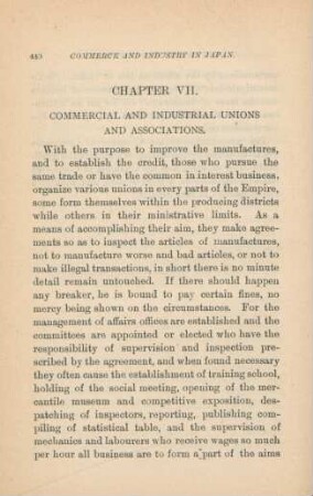 Chapter VII. Commercial and industrial unions and asociations