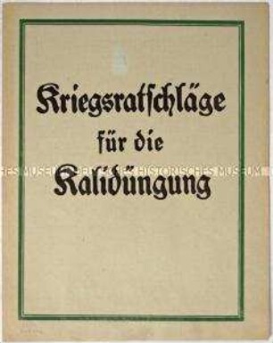 Merkblatt mit Ratschlägen für die Kalidüngung zur Kriegszeit