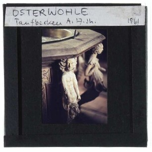 Osterwohle, Dorfkirche : Detailansicht Taufbecken