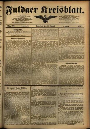 Ausgabe vom Samstag, den 31. August 1907.