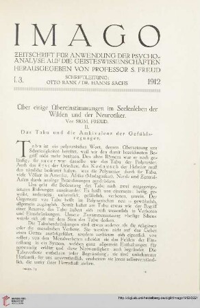 1: Über einige Übereinstimmungen im Seelenleben der Wilden und Neurotiker, [2]