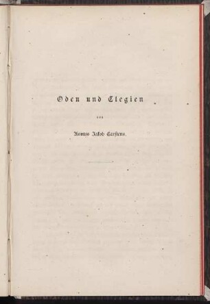 Oden und Elegien von Asmus Jakob Carstens.