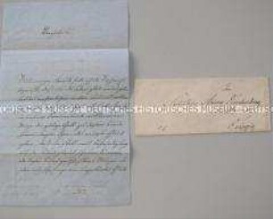 Brief von Fedor Degen an Anna Lindenberg - begrüßt sie in der Familie Degen; Johanngeorgenstadt, 17. Febr. 1858