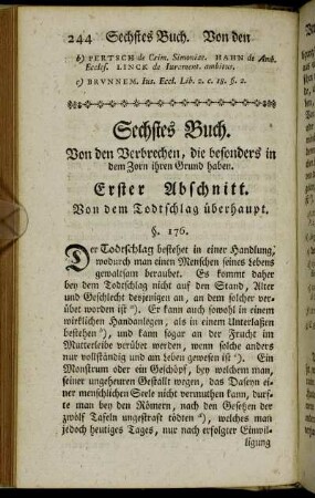 Erster Abschnitt. - Zweyter Abschnitt.