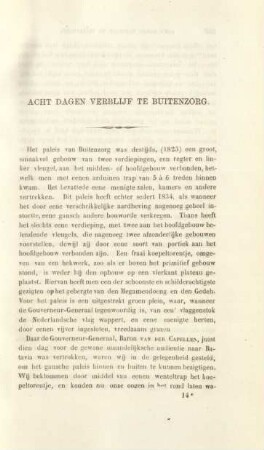 Acht dagen verblijf te Buitenzorg